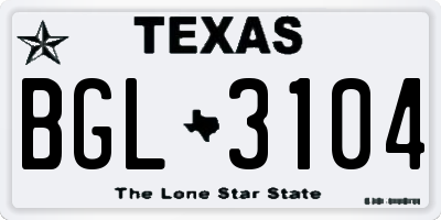 TX license plate BGL3104
