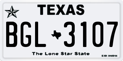TX license plate BGL3107