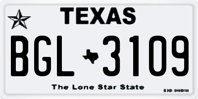 TX license plate BGL3109