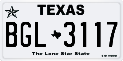 TX license plate BGL3117