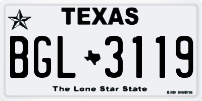 TX license plate BGL3119