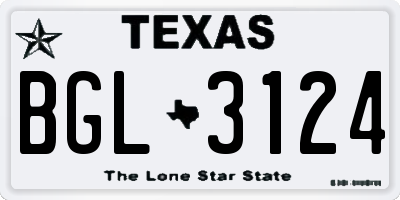 TX license plate BGL3124