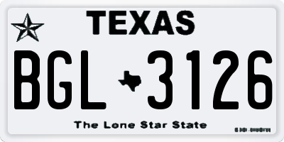 TX license plate BGL3126