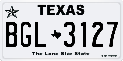 TX license plate BGL3127