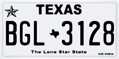 TX license plate BGL3128