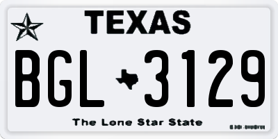 TX license plate BGL3129
