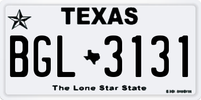 TX license plate BGL3131
