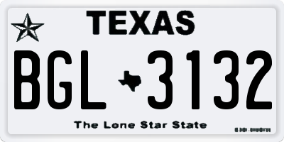 TX license plate BGL3132