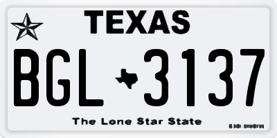 TX license plate BGL3137