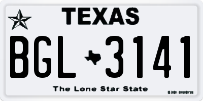 TX license plate BGL3141