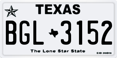 TX license plate BGL3152