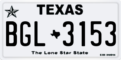TX license plate BGL3153