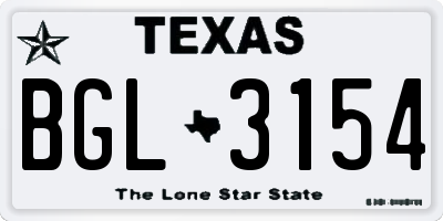 TX license plate BGL3154