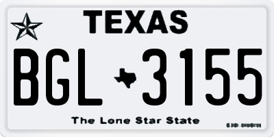 TX license plate BGL3155