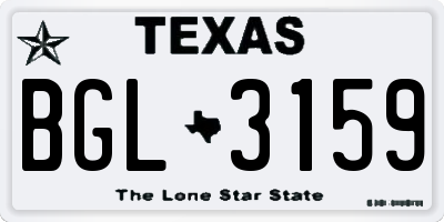 TX license plate BGL3159