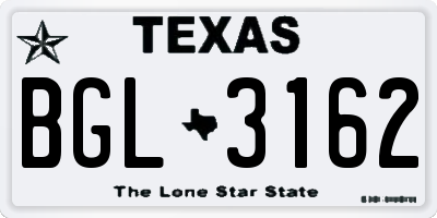 TX license plate BGL3162