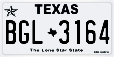 TX license plate BGL3164