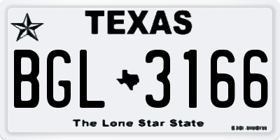 TX license plate BGL3166