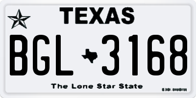 TX license plate BGL3168