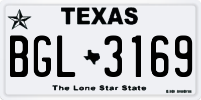 TX license plate BGL3169