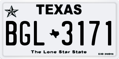 TX license plate BGL3171