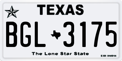 TX license plate BGL3175