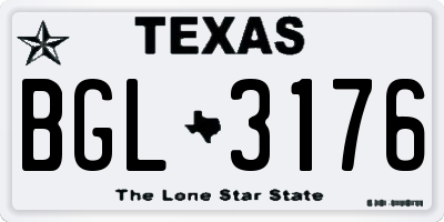 TX license plate BGL3176