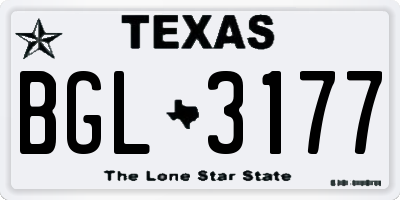 TX license plate BGL3177