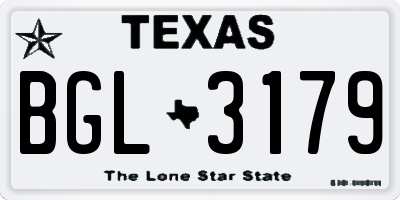 TX license plate BGL3179