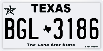 TX license plate BGL3186