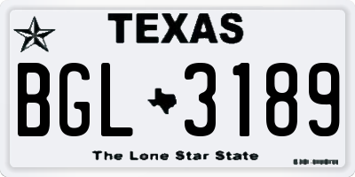 TX license plate BGL3189