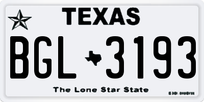 TX license plate BGL3193