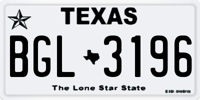 TX license plate BGL3196