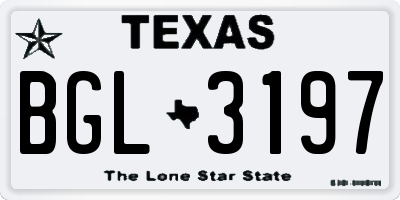 TX license plate BGL3197