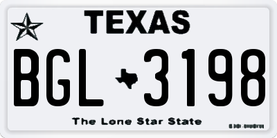 TX license plate BGL3198