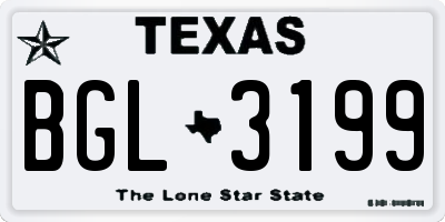 TX license plate BGL3199