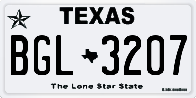 TX license plate BGL3207
