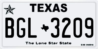 TX license plate BGL3209