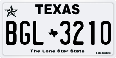 TX license plate BGL3210