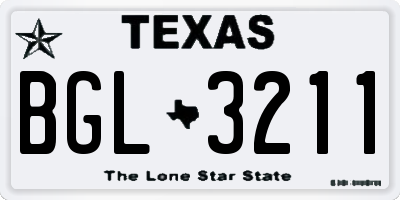 TX license plate BGL3211