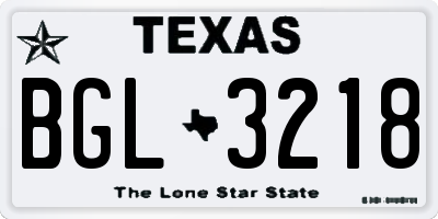 TX license plate BGL3218