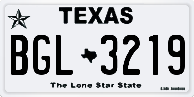 TX license plate BGL3219