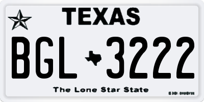 TX license plate BGL3222