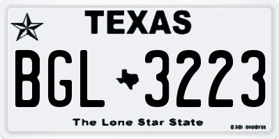 TX license plate BGL3223