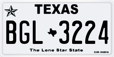 TX license plate BGL3224