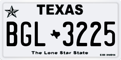 TX license plate BGL3225