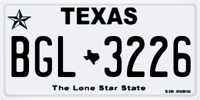 TX license plate BGL3226