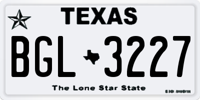 TX license plate BGL3227