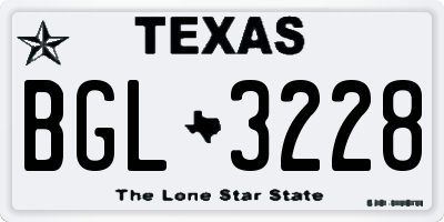 TX license plate BGL3228