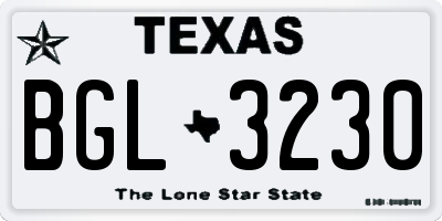 TX license plate BGL3230